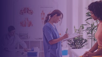 female doctor working with a female patient